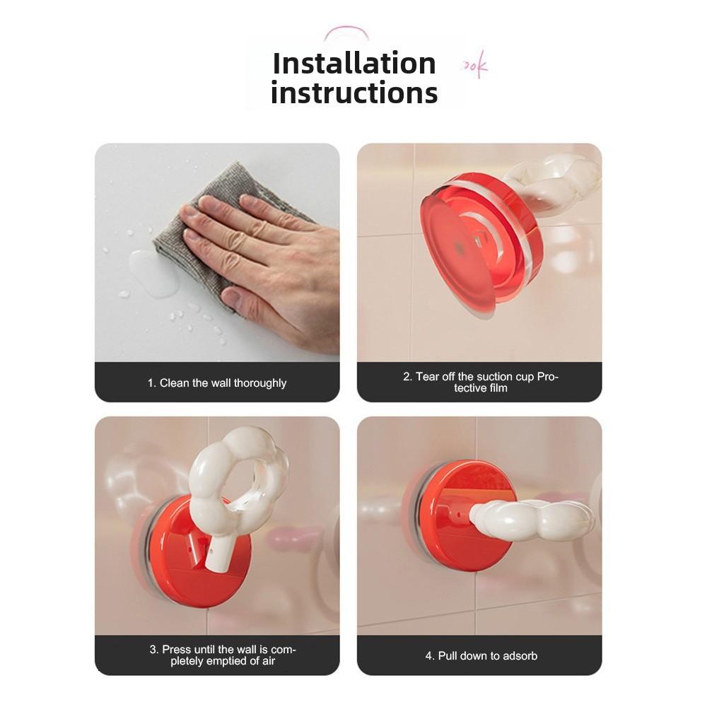 No Punching Shower Suction Hooks Suction Cup Robes Hooks Durable Load-Bearing Hooks  Towel Hanging