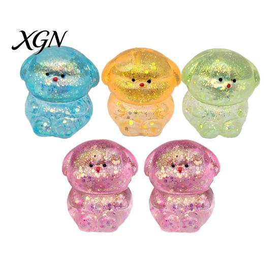 TPR Stress Ball 5Pcs Glitter Animal Sugar Anxiety Relief Clear Frog Anti-stress Toy Dog Cartoon Shit Squeeze Sensory Decompression