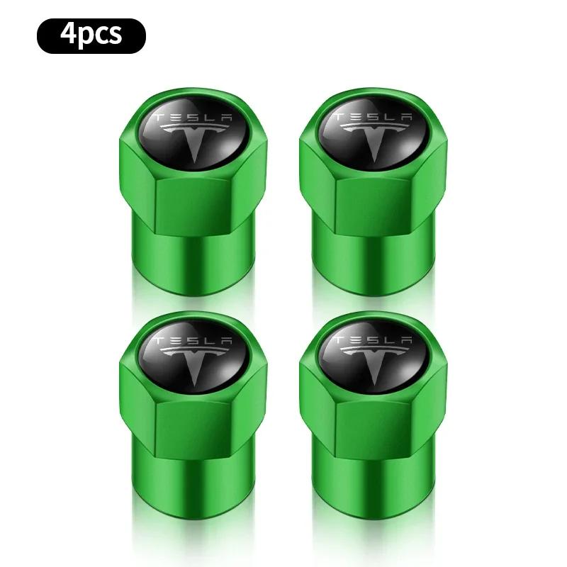 Car Sticker 2025 New Tesla 4pcs Car Wheel Tire Valve Caps Tyre Stem Covers Airdust Waterproof For Tesla Model 3 Y S X 2021 Roads