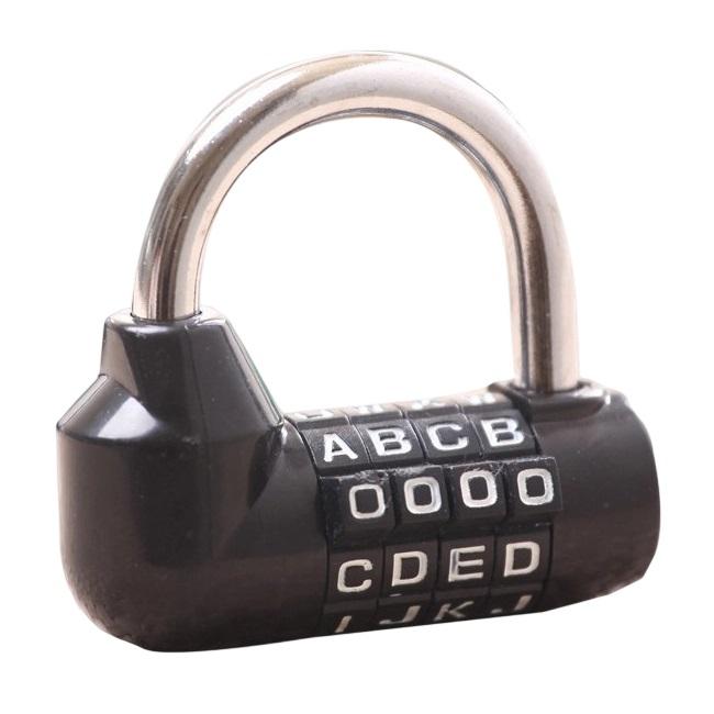 Keyless Mechanical U Padlock Combination Lock Four Letter Code Portable Padlock for Home Drawer and Dorm Locker