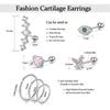 16Pcs 16G Hypoallergenic Cartilage Earrings Set Tragus Conch Helix Studs Daily Jewelry for Women Men