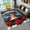 Christmas Tree Deer Nutcracker Jingle Bells Carpet,Rug for Living Room Bedroom Sofa Doormat Decor,Kid's Non-slip Floor Mat Gifts
