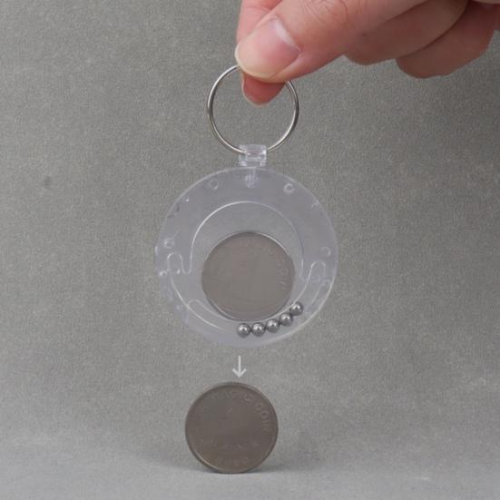 Magic Coin Escape Puzzle to Carry Coin Disappearing Trick 1.9 Inch Keychain Easy for Beginners Portable