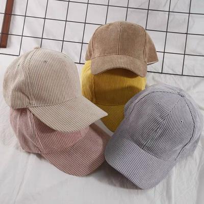 Solid Color Corduroy Baseball Cap Women's Autumn And Winter Warm Fashion Soft Top Wide Brim Baseball Cap