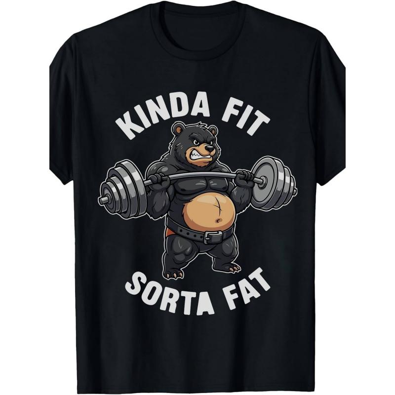 Kinda Fit Sorta Funny Men''S Comfortable And Soft T-Shirts Funny Tshirt Soft Breathable Round Neck Casual Top for Themed Parties & Casual Attire