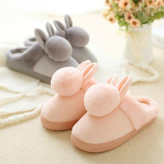 Children's Cartoon Cotton Slippers – Warm Indoor Shoes for Boys and Girls, with Heels for Autumn and Winter