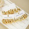 9 Pairs Of Fashionable  Ring Fried Dough Twists Water  Earrings Suitable For Women's Daily Wear