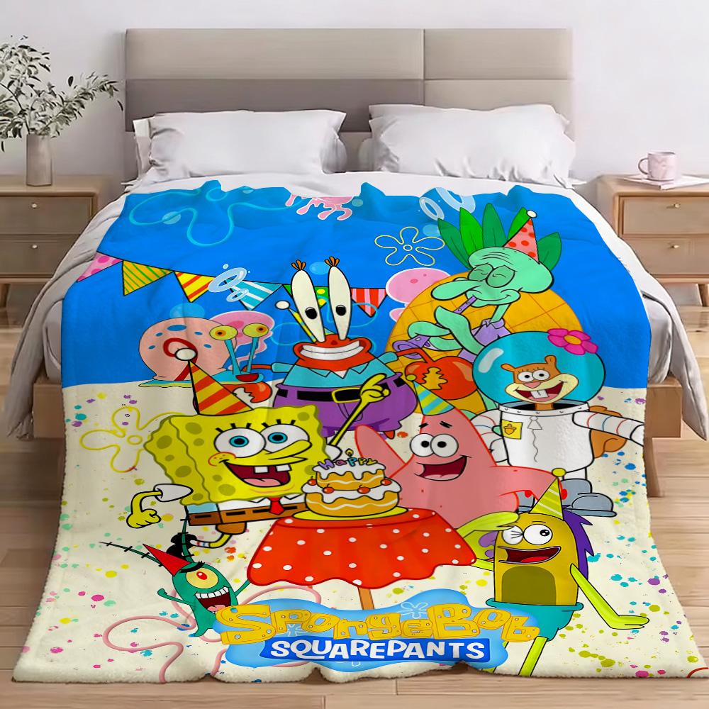 Flauschige Weiche Decken für Dekorative Sofadecke S-SpongeBobes Zuhause und Dekoration Karierte Sommerdecke Bettüberwurf auf dem Bett