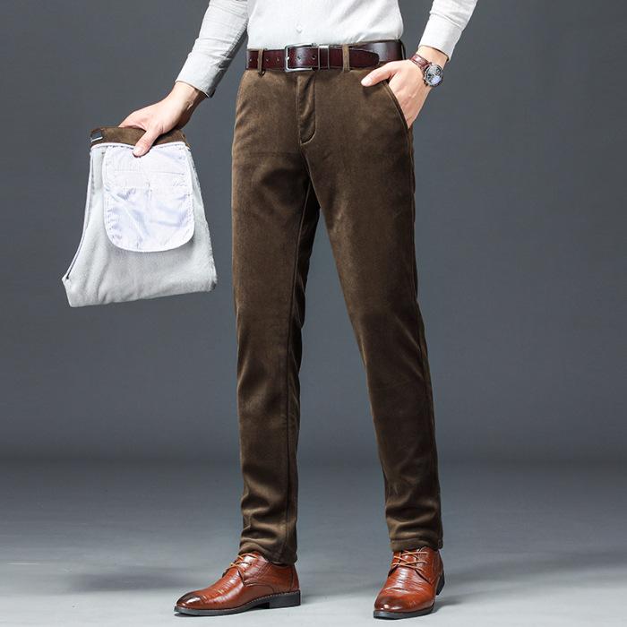 2024 Herbst und Winter Vielseitige Freizeithosen für Herren, Lockere, Gerade Hosen Aus Cord Und Samt Für Herren