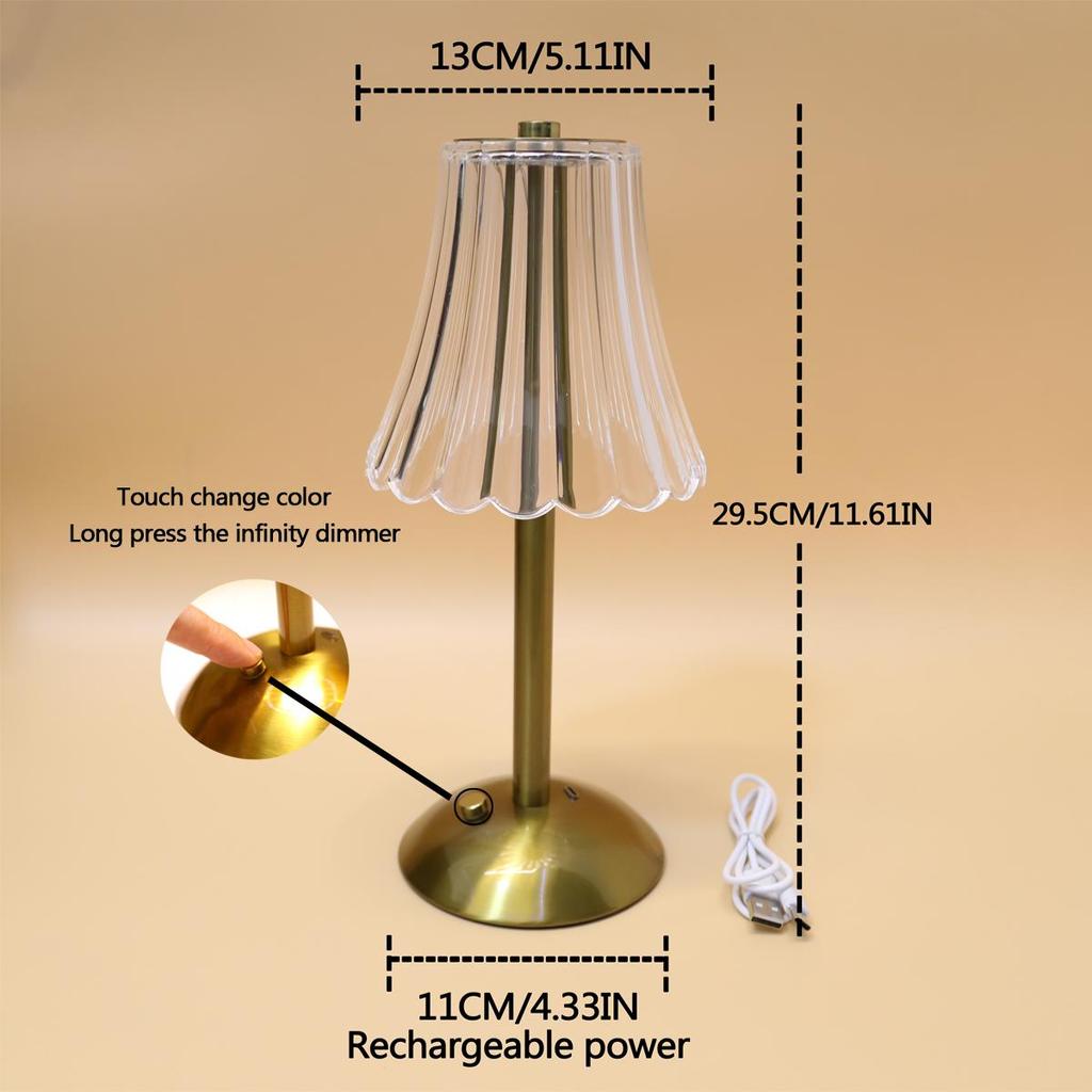 Crystal Romantic Table Lamp - Suitable for Bedroom, Desk, and Dining Room Decoration, Retro Touch Table Lamp