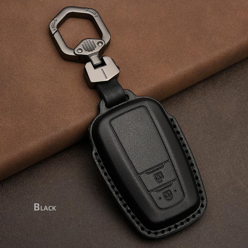 Leather Key Case Cover Shell For Toyota Camry Corolla FJ Land Cruiser RAV4 Prius Sienna Prado CHR Avalon GT86 Protector Keychain