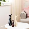 Home Decor Happy Deer Family Matte Finish Ceramic Figures (Set of 3, Multicolor)