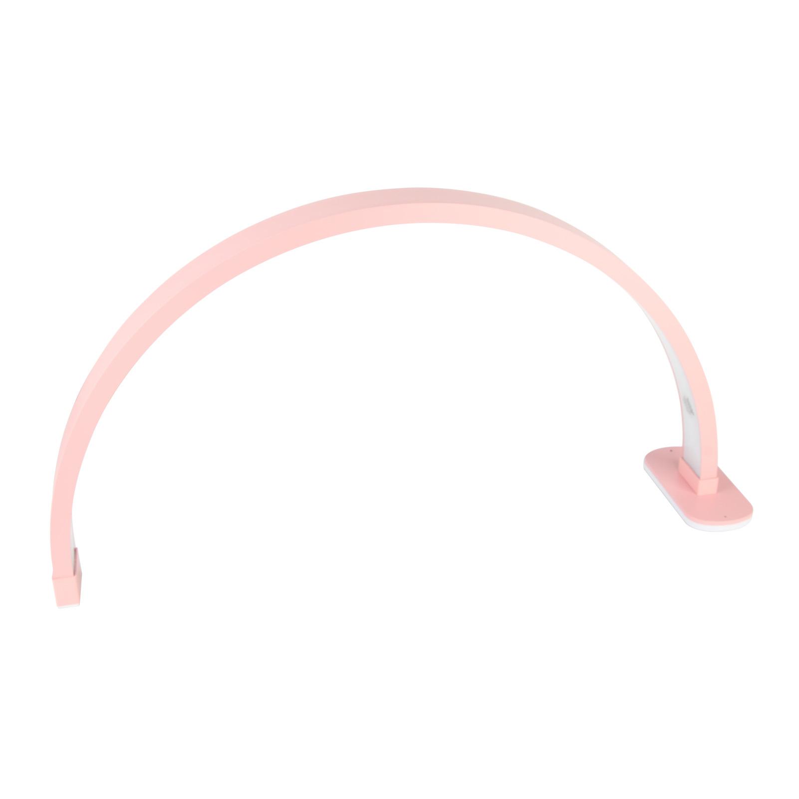 

29.5 дюймов Полумесяц Настольная лампа для ногтей 40 Вт 3200‑5600 К 2000 лм Кнопочное управление Маникюрная настольная лампа для ногтей розовый