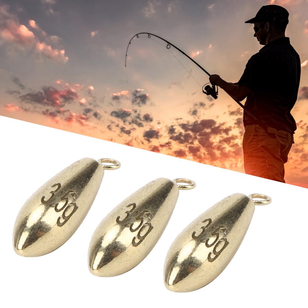 10Pcs Portable Reusable Rotation Fishing Weights Sinkers Tackle Accessory Golden