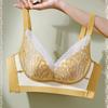 Wire-free Breathable Rabbit Ear Crystal Cup Lace Bra Shaping Underwear That Supports Side Breast Tissue