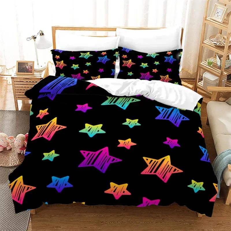 Galaxy Soft Duvet Cover Quen King-Sized Dimensionsd Dimensions Modern Universe Star Print Beding Set Abstract Geometric Comfortable Quilt Cover For