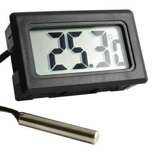 Waterproof Sensor Remote Thermometer LCD Up to 110°C Cable 2M Button Battery