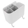 Multifunctional Cooking Utensil Holder Wall Mounted Organizer Box with Detachable Dividers Hooks for Kitchen Bathroom