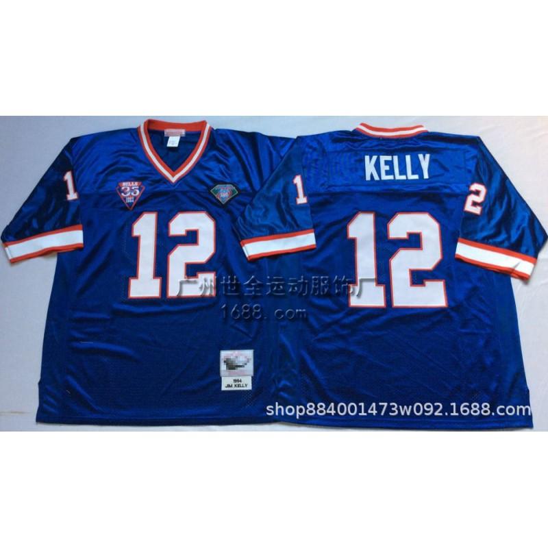 Retro Buffalo Bills Football Jersey Mens Short Sleeve Cotton Blend Sports Tee Vintage Style