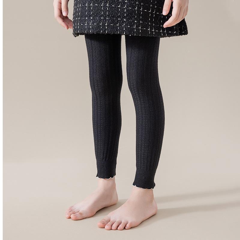 

Детские леггинсы для девочек весна осень вязание ребристые детские колготки для девочек мода 0-12лет студенческие спортивные детские колготки XL(9-12y) чёрный