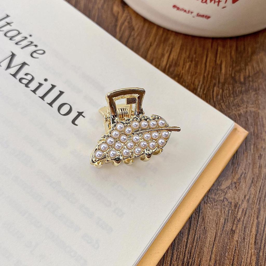 Pearl Rhinaute Small Hair Clip Female Net Celebrity Delicate High Ponytail Clip Korean Advanced Side Broken Hair Clip Headwear