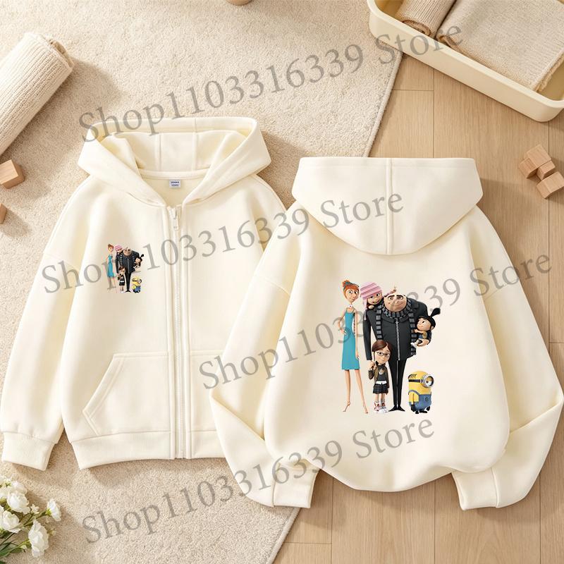 New Minionses Kids Zipper Hoodies Coats Girl Boy Sweatshirt Clothes Long Sleeve Harajuku Pullovers Casual Hooded Tops GIFT 2026