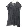 Haat HA63FT582 Gray X Black Border Sheer Dress Dress 2 Black Grey StripesUsed