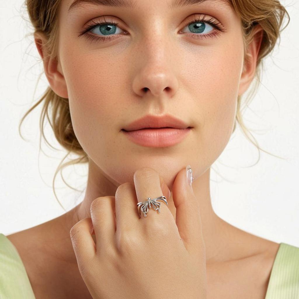 Silver Universal Ring Beautiful Butterfly Silver 925