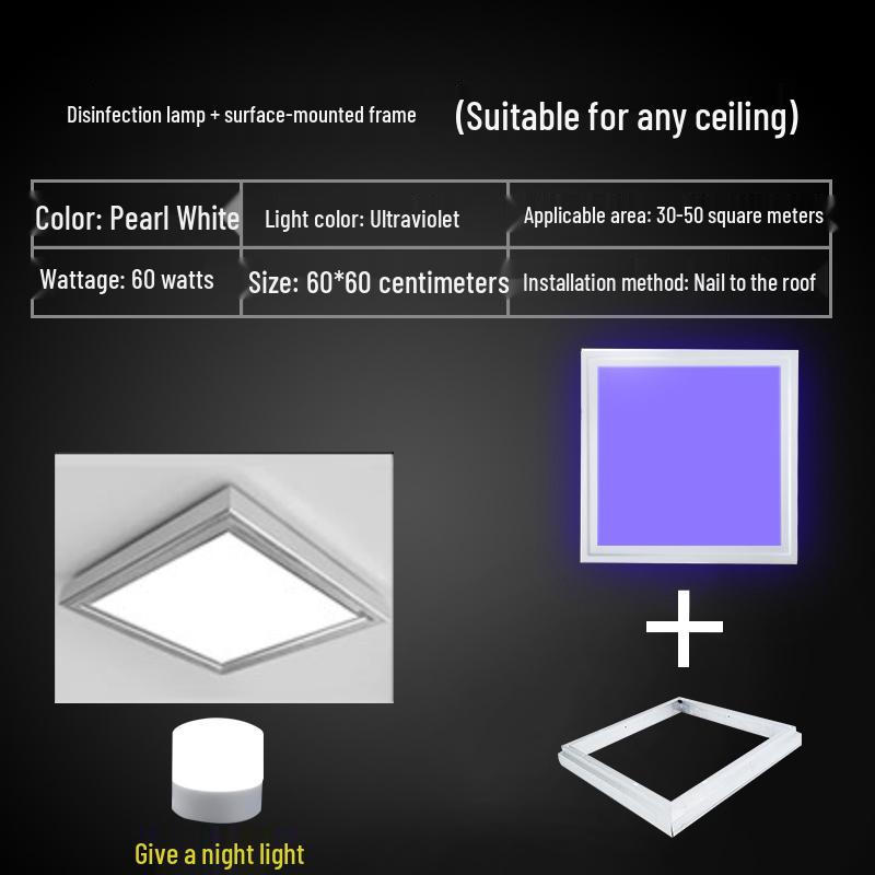 Ceiling-Mounted Ultraviolet Germicidal Panel Light for Bathroom & Kitchen