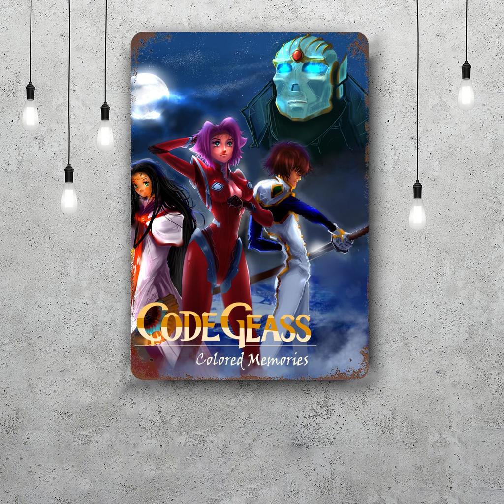 Code Geass Anime Vintage Metal Tin Signs Posters Decor Retro Metal Plaque Wall Art Decor for Garage Bar