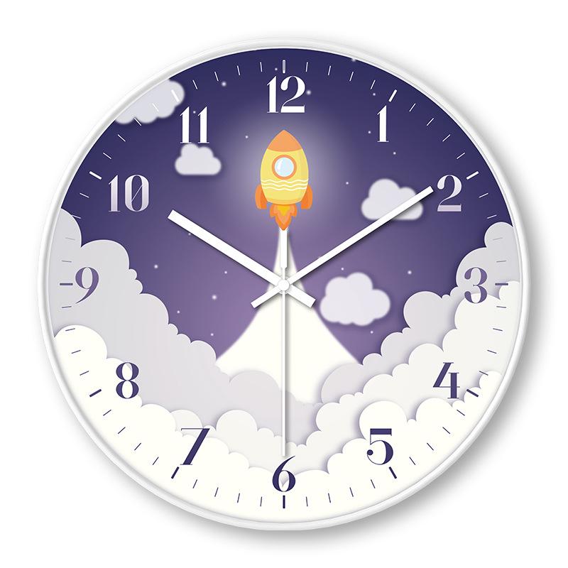Creative Astronaut Space Wall Clock for Children's Room - Modern, Simple, and Silent