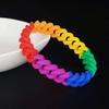 Silicone Hollow Out Wristband Jewelry Hollow Bracelet Rainbow Bangle Rainbow Wristband  Men Women