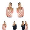 Fall Fashion Deep V Batwing Sleeve Knit Tshirt For Office Wear Women
