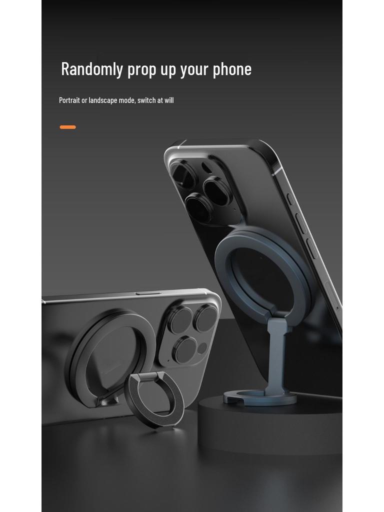 Duální magnetický držák na telefon: Stolní a do auta, Skládací kovový design pro živé vysílání, Samospoušť a 360° rotace.