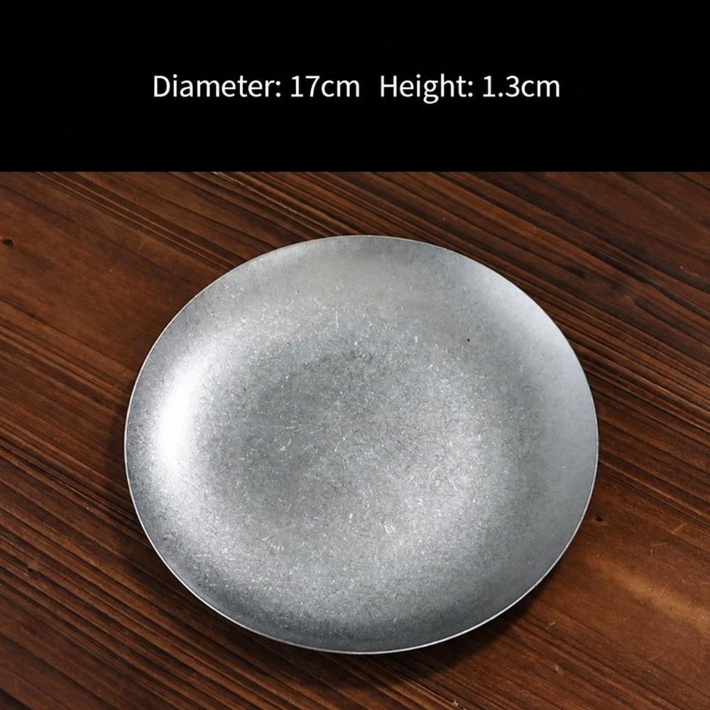 Frosted Dish Vintage Tableware Stackable Dessert Plate Set Metal Dinner Plate  French Restaurant