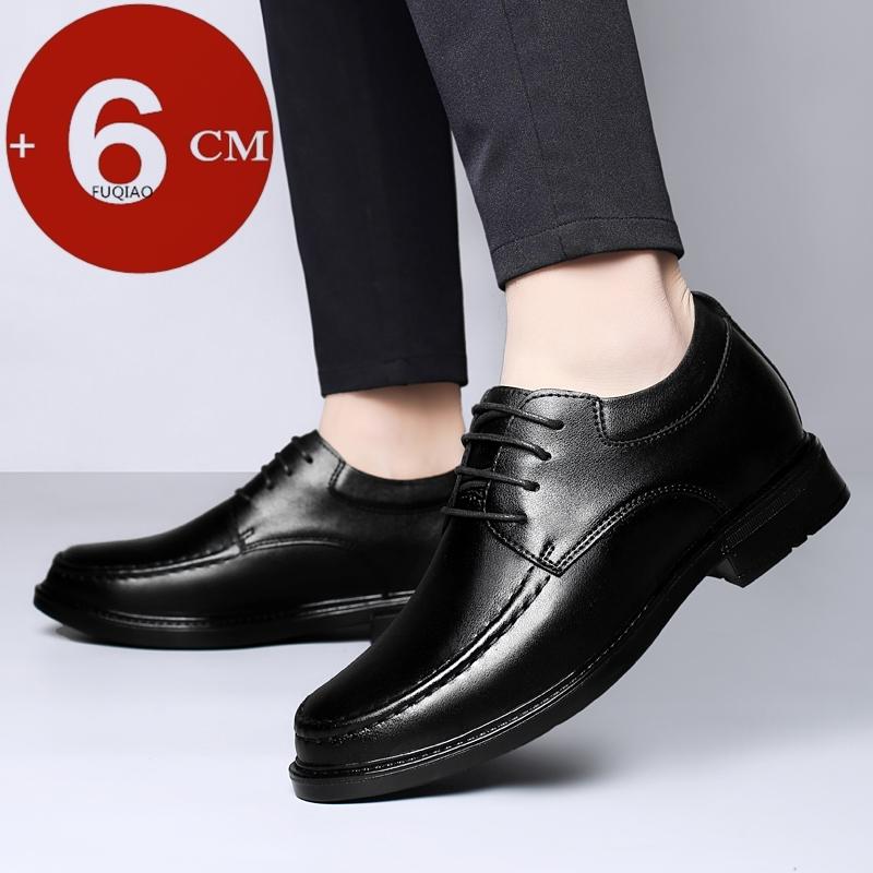 Herren Formelle Leder-Schuhe zur Höhensteigerung 6cm Unsichtbare Plateau-Schuhe Business Casual Gentleman Oxfords Für Hochzeitsbankett