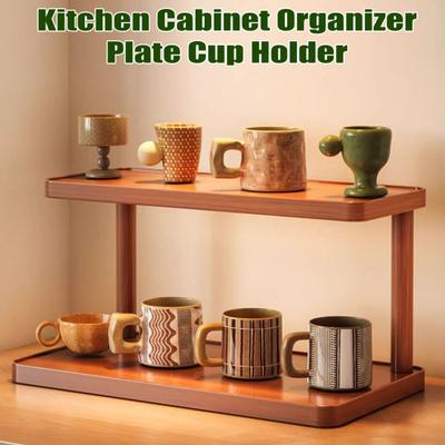 Desktop Storage Rack Durable Construction Strong Load-bearing Multipurpose Wood Tabletop Stand Storage