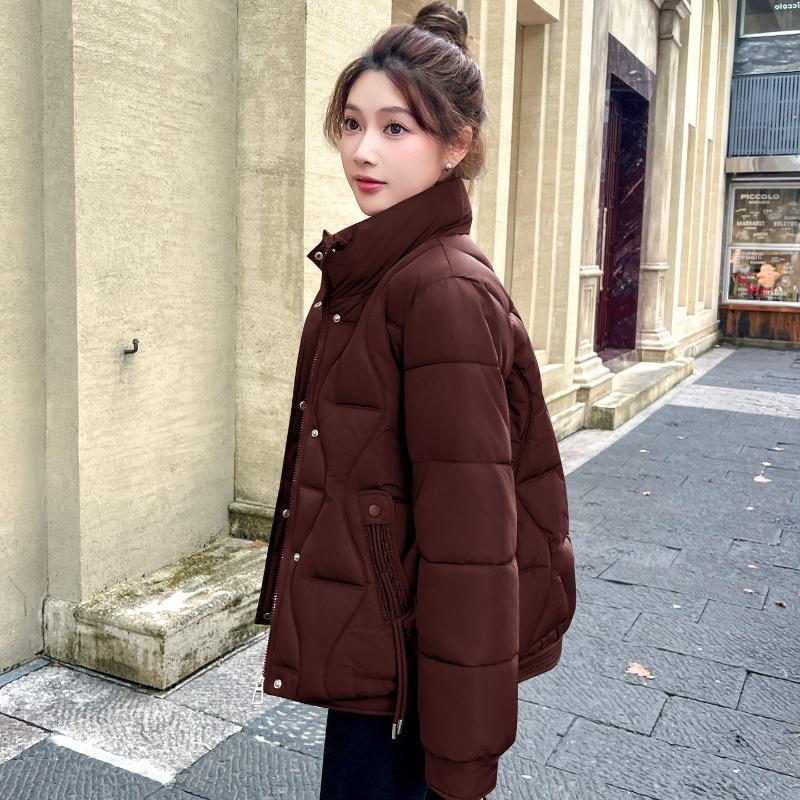 Fashion new cotton-padded clothes, winter cotton-padded clothes, stand-up collar, short cotton-padded jackets, versatile and thin women's jackets
