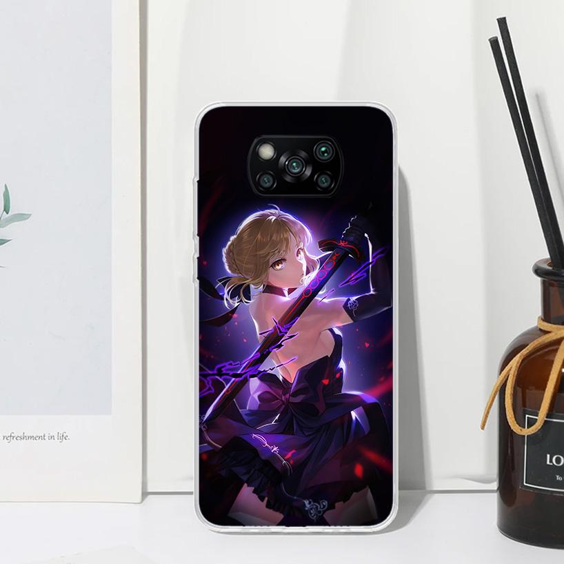 

Fate Zero Stay Night Saber Phone Case For Xiaomi Poco X7 X6 X5 M7 M8 Pro F7 Ultra Redmi 15C 15 13C 13 12C 12 10 10C 10A Art Fund Redmi 15 5G