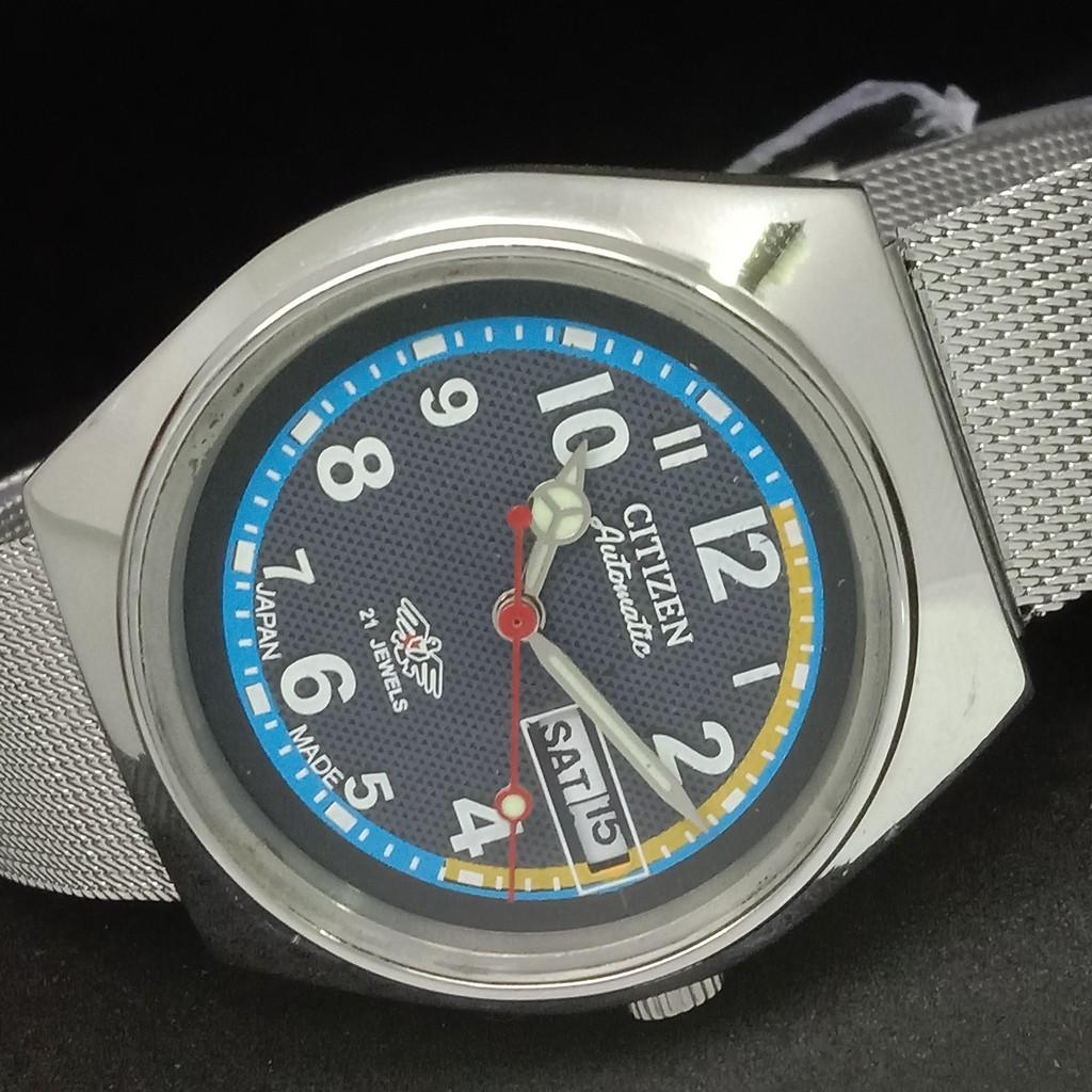 

USED VINTAGE CITIZEN AUTOMATIC 8200 JAPAN MENS D/D BLACK WATCH 528b-a277536-2 SKU528b-a277536