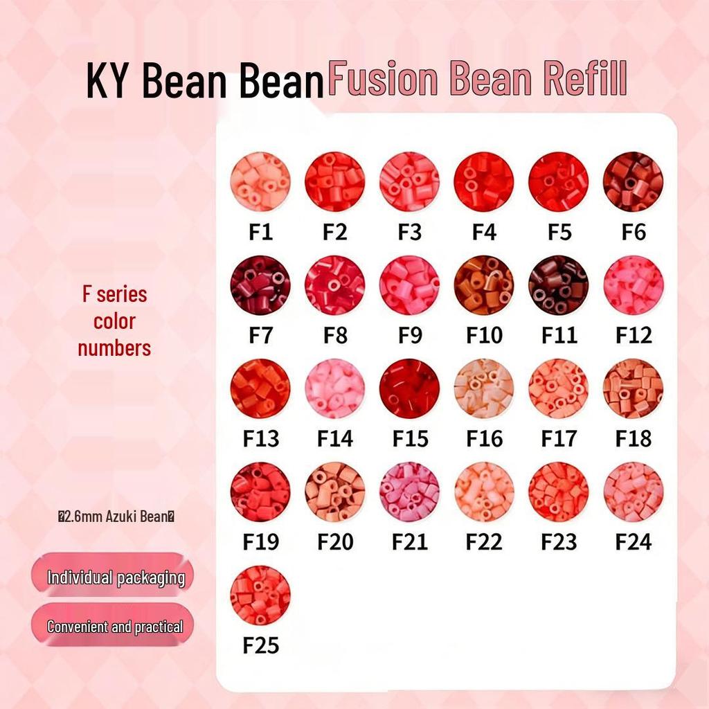 KYDD Fuse Beads Refill Pack - 250g, 2.6mm Beads, 221 Mixed Colors, MARD Color System, Sand Yellow Included
