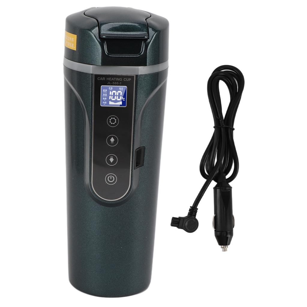 500ml Intelligent Screen Display Car Electric Kettle Car Electric Hot Water Mug Portable Car