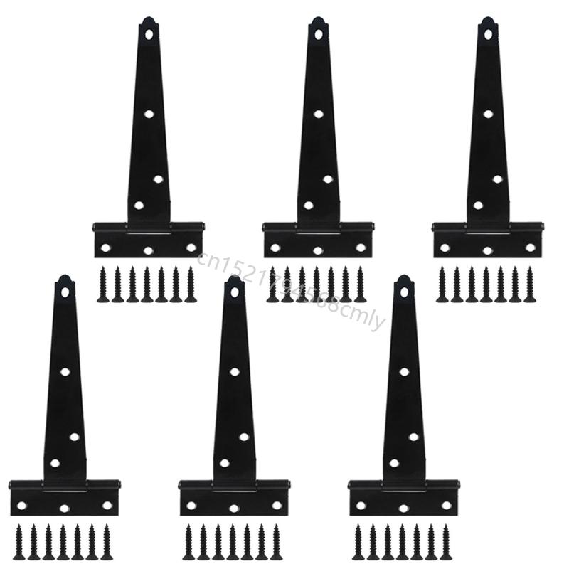 Black Metal Hinges 270° Rotation Capacity T Type for Wooden Cabinet Door 6XDE