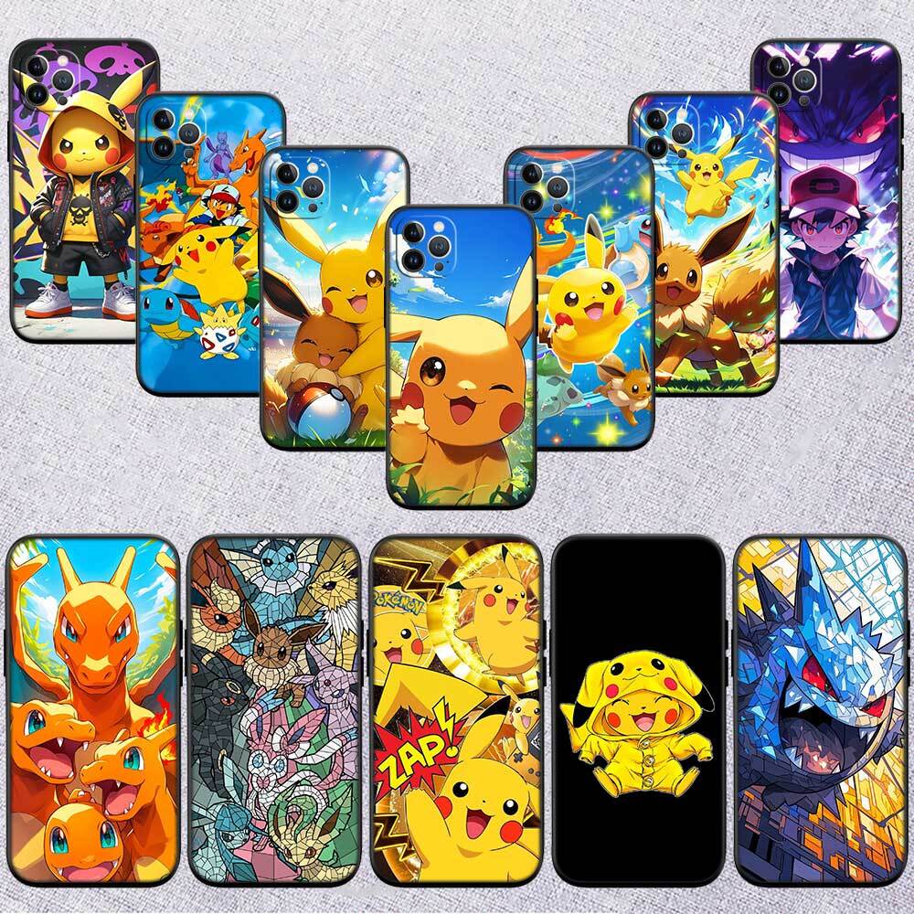 Cute Pokemon Phone Case for Samsung S20 S21 S21S S22 S23 S24 FE Ultra Plus Lite F06 F16 M06 M16 M56 A07 A17 A36 A37 A55 A57