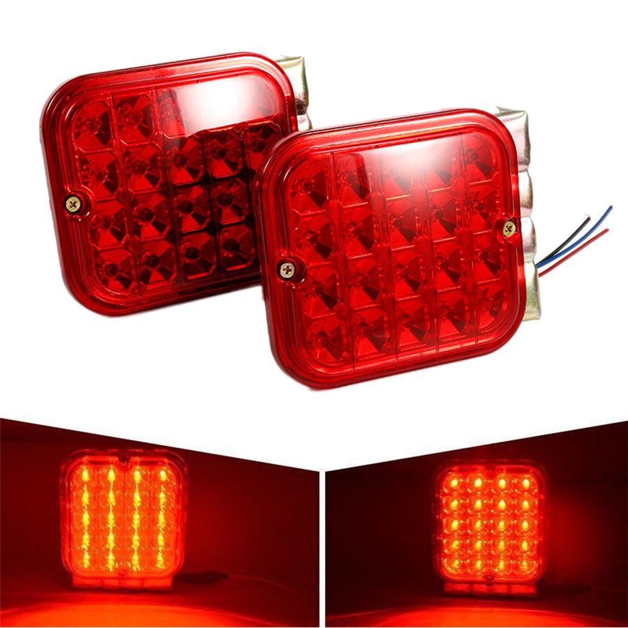 1 Pair 4.5" 12V Car Boat Truck Camper Red LED Tail Light Brake Turn Signal Lamp
