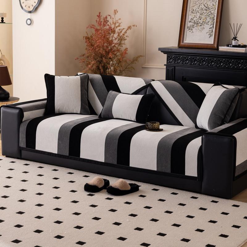

Straight Row Sofa Cushion Universal Non-Slip Light Luxury Chenille Sofa Cushion Living Room Premium Sofa Cover Cloth Seat Cushion 70*70cm