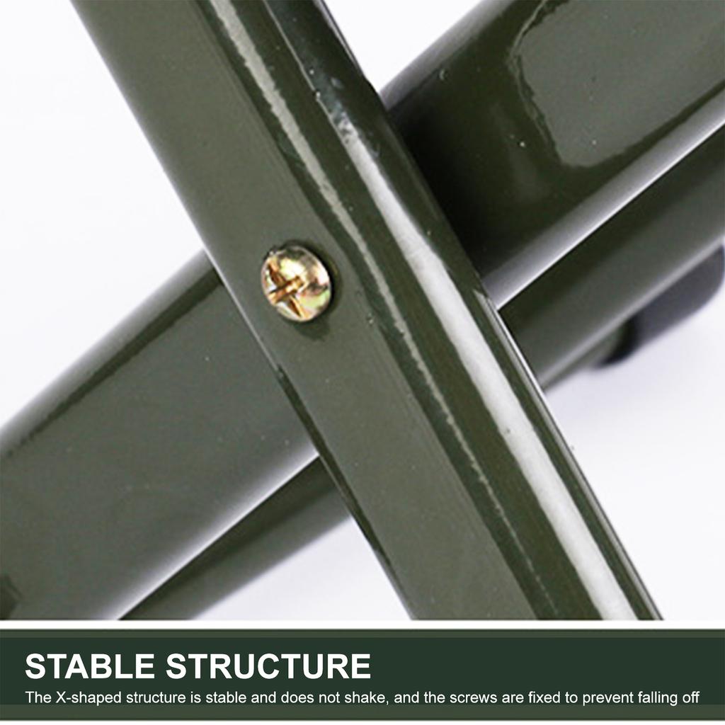 Portable Folding Stool Lightweight Camping Chair   Outdoor St for Outdoor Running Hiking Fishing BBQ Garden Garden Bch Iron Green Foldable 130kg Lo