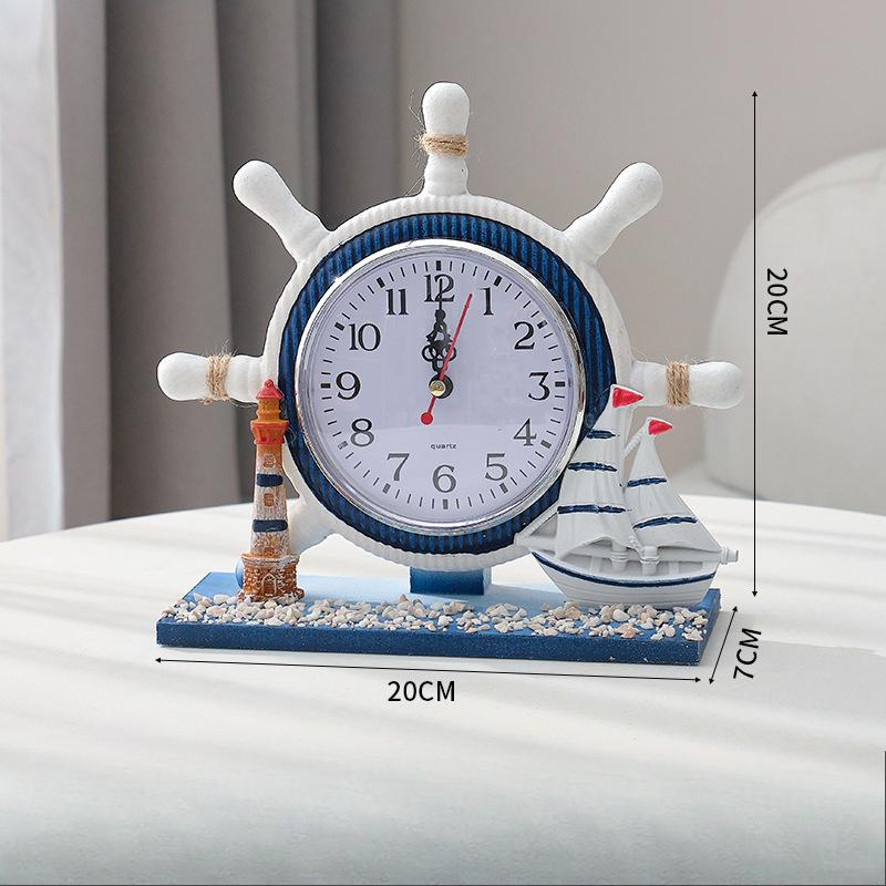 

Украшение для спальни Настольные часы Деревянные часы Украшения в гостиной Средиземноморские Навигационные Штурвальные часы Настольные часы