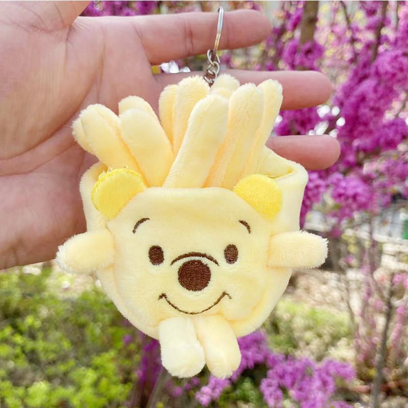 Playful Fun And Plush Keychain Toys Featuring Cartoon Hamburger And Fries French