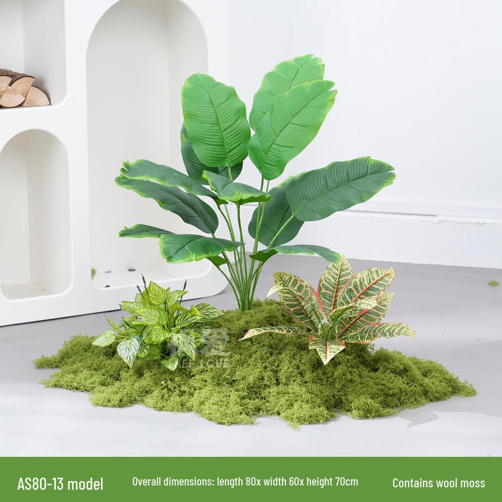Luxury Faux Green Plant and Flower Decor - Indoor Moss and Grass Clusters for Elegant Landscaping.